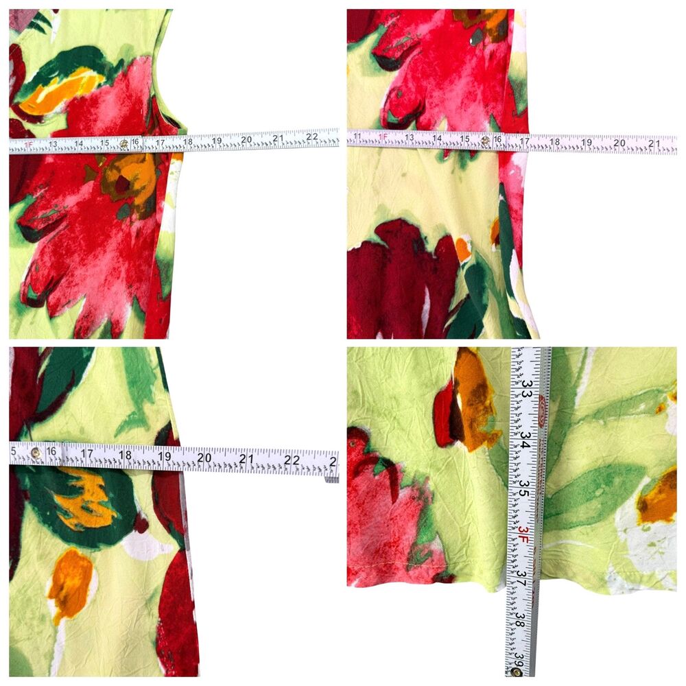 Jams World Green Floral Midi Dress with Red & Burgundy Blooms - Picture 8 of 9